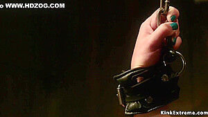 Brunette In Custom Made Device Flogged