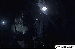 Brunette Kendra Spade sucks and fucks cock in the couch