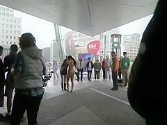 Brunette anal fucked at truck parking
