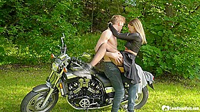 Brunette gets dicked on my new bike