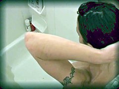 Brunette showers on web