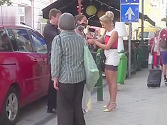 Brunette slave whipped in public