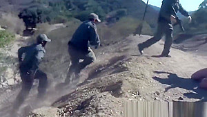 Brunette teen 18+ banged by border guard outdoors