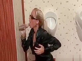 Bukkake Loving Blonde Babe In Stockings