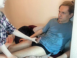 Bushy Blonde Nora In Nice Panties Gives Blowjob