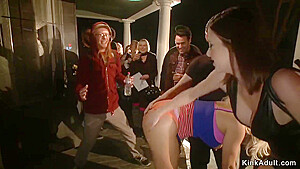 Busty Blonde Anal Banged At Public Party