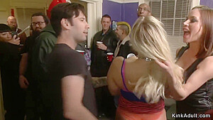 Busty Blonde Anal Banged At Public Party