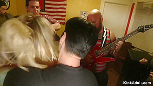 Busty Blonde Anal Banged At Public Party