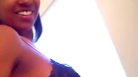 Busty Ebony teen 18+ Slut Sucks Dick
