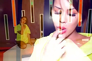 Busty Thai ladyboy sniffs and bareback anal