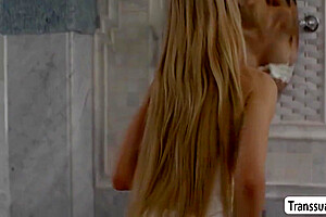Busty Ts Blonde Seduces Husbands Friend To Fuck Her 10 Min