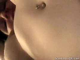 Busty amateur GF babe licked out