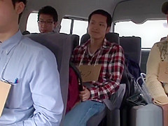 Busty japanese leather las cockrides in group