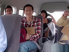 Busty japanese leather las cockrides in group