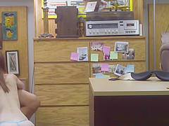 Busty pawnshop teen 18+ cocksucking in the shop