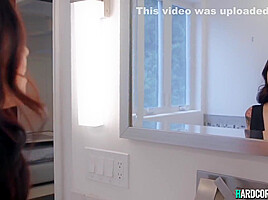 Buxom Darkhaired Babe Rides Big Black Knob - Ricky Johnson