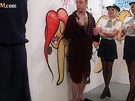 CFNM gloryhole police ladies jerk cocks in handjob orgy