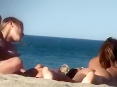 Camera at Beach Girl with Amazing Big Tits Topless