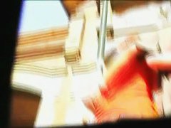 Candid street booty video of a hot chick in a sexy short plaid skirt
