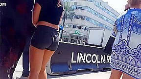 Candid teen 18+ perfection booty in shorts