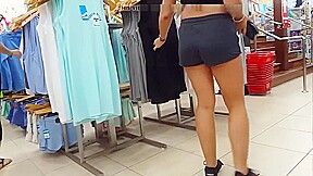 Candid teen 18+ perfection booty in shorts
