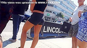 Candid teen 18+ perfection booty in shorts
