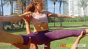 Cheating hottie from yoga class with rough deep throat