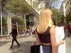 Cheating wife in public streets humiliated