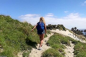Cherie Deville In Blonde Sport Beach Dildo Gapes Ass Itc Cum D