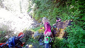 Chick fucks a Motocross Bike then gets creampied