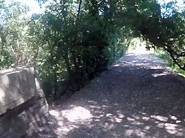 City trip blowjob in the park