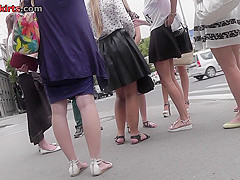 Classic panties of a hottie seen in free upskirt video