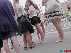 Classic panties of a hottie seen in free upskirt video