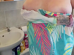 Cleaning The Bathroom With My Tits Out