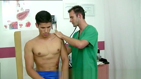 Close up doctor checks boys gay cock and black gay athletes physical exam