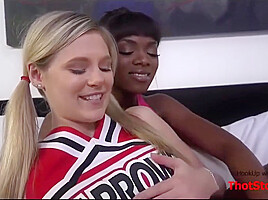 College Teenage Lets Her Ebony Friend Lick Her Twat