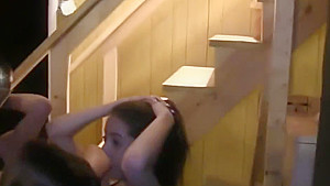 College lesbian strapon after oral in group