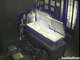Couple Blowjob Fucking in Coffin