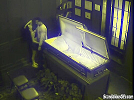 Couple Blowjob Fucking in Coffin
