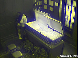Couple Blowjob Fucking in Coffin