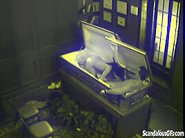 Couple Blowjob Fucking in Coffin