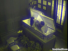 Couple Blowjob Fucking in Coffin