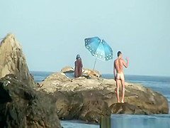 Couple caught fucking in the rocks