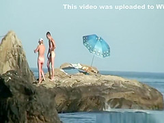 Couple caught fucking in the rocks