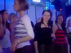 Crazy cfnm girls going bad at an orgy stripper party