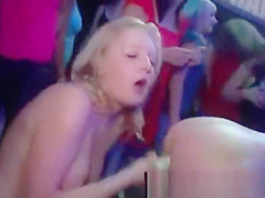Crazy cfnm girls going bad at an orgy stripper party