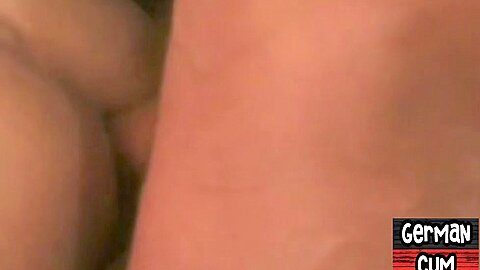 Creampied German DILF barebacked in homemade 3some anal