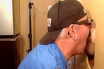 Cum Loving Gloryhole Dilf Sucks Hard White Rod At Home