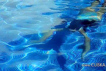 Cunt dildoing by the swimmingpool side