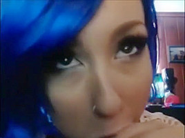 Cute Blue haired 18 slobs